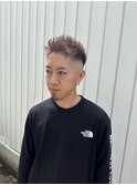 スキンフェードアップバングミルクティー