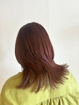 リム(Limb) 【韓国ヘア】ミディアムレイヤー　レッドオレンジ