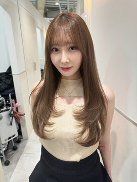 ラベル 渋谷(LAVEL) レイヤーカット マロンベージュ 韓国ヘア
