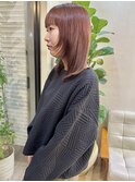 前髪小顔似合わせ美髪レイヤーカットワインレッドチェリーレッド
