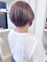 キャアリー(Caary)&nbsp;福山市美容室Caary人気丸みショートボブピンクパープルカラー