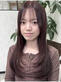 顔周りレイヤーカット韓国風アディクシーカラーグレージュ堺東