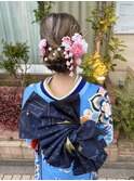 振袖着付けメイクヘアアレンジシニヨン