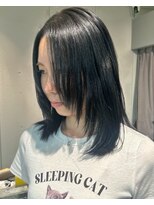 ポノ(po_no) 透明感ブラック×艶ミディアム×地毛風ブラック