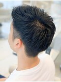 ツーブロック×アップバンクショート