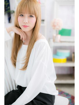 ミック 日暮里店(miq) オレンジベージュ★外国人風シースルーバングストレートc1