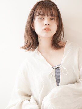 ネオリーブカフ 鶴ヶ峰店(Neolive caff) 20代30代40代◎くびれミディ　くすみベージュ　前髪カット