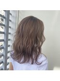 【Zina】キャラメルベージュ/フェザーバング/20代30代40代