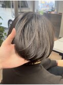 ショートボブ/白髪ぼかし/脱白髪染め/アッシュカラー/大船駅大船