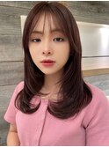 艶髪ピンクブラウン愛されワンカールレイヤー【肥田亜沙美】