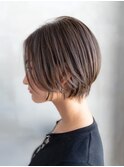 ショートヘア似合わせカットグレージュカラーイメチェン小顔