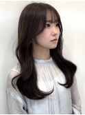 オリーブグレージュが可愛い韓国くびれヘアーs