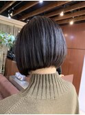 20代30代ミニボブココアブラウン小顔美肌ストレート丸み