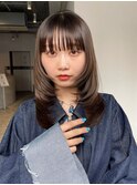 秋色透明感カラーオリーブカラーウルフレイヤーロング_9996
