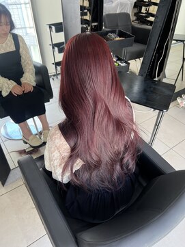 アクアオモテサンドウ(ACQUA omotesando) ☆韓国レイヤーブリーチなしダブルカラーカシスレッドボルドー