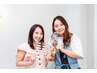 ネイルサロン併設美容室　ネイルワンカラー＋ヘアカラー＋ケアTR￥9500