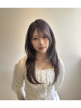 ユニークバイケンジ 町田(unique KENJE) ラベンダーグレージュ×ロングハッシュカット