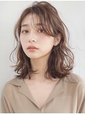 ゆるふわかき上げバングくびレイヤーこなれミディp2上尾20代30代
