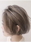 白髪ぼかしハイライト/ショートカット/40代50代/【西長堀駅】