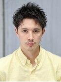 黒髪シャープアップバング
