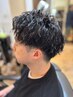 【人気No.1】メンズカット+パーマ［men'sバーバーフェードメンズパーマ眉毛］