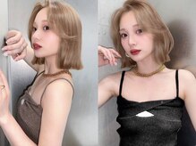 【ハイトーンもお任せ、ケアブリーチ取り扱い店】赤味を最小限に抑えた透明感カラーでオシャレヘアに(今池)