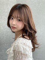 レーヴバイロンド 仙台(Reve by Lond) 顔周りレイヤーシースルーミルクブラウン髪質改善韓国巻き仙台