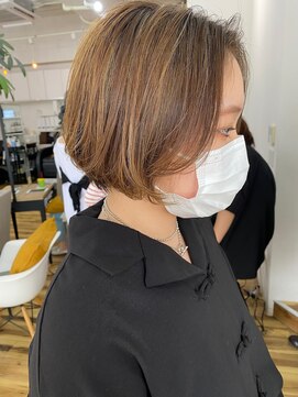 グリーン(green) ショートからボブにchange bymisaki