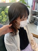 イル(ill)&nbsp;インナーカラー　オレンジカラー　ブリーチカラー