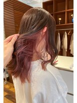 クラップス 杉田店(CLAPS)&nbsp;インナーカラー　ピンク　ロング×ツートーンカラー