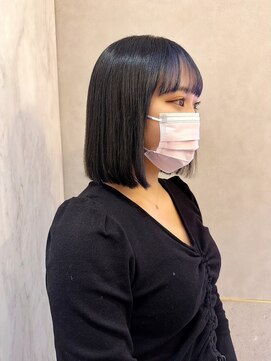 シー バイ ロンド 新宿(Sea by Lond) 韓国ボブ×ブルーブラック【韓国ヘア/新宿/髪質改善/束感】