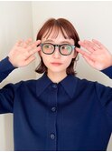 似合わせ小顔ボブ×暖色カラー デザインカラー