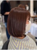 ショートカット前下がりボブショートボブグレージュカラー