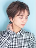 大人小顔美髪イメチェンピンクブラウン切りっぱなしボブ