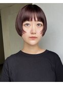 【arteHAIR】前上がり/ショートボブ/ボルドーカラー