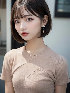 ケンジ 洋光台(KENJE) シースルーバング丸みショートボブ【スタイリスト桂口】