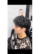 メンズカット リア(Men’s cut riah)&nbsp;センターパートニュアンスパーマスパイラルパーマメンズパーマ
