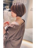イメチェンショート外ハネボブ美髪ブルーブラックワイドバング