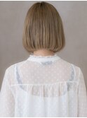 ホワイトブロンド美髪前下がり切りっぱなしボブX大宮20代30代