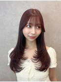くびれヘア/アプリコットオレンジ/髪質改善/縮毛矯正/前髪/銀座