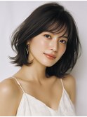 黒髪/クラゲヘアー/オリーブグレー/小顔/ココアベージュ/川西