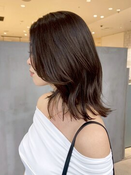 おくれ毛前髪カットオリーブベージュ顔周りレイヤー_ba558633