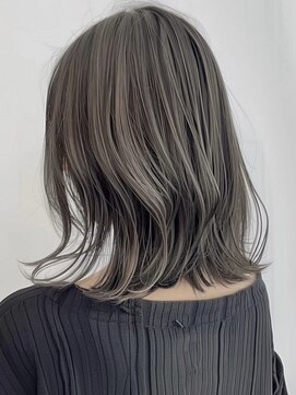 ネックス 表参道本店(nex) デザインカラーレイヤーカットウェットヘアオリーブベージュ白髪