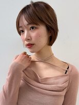 ヴェイン 渋谷(vain)&nbsp;ショートボブ 薄め前髪 20代 透明感ベージュ 小顔ショート