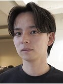 センターパートブリーチハイライト髪質改善ダブルカラー