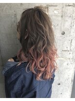 ガルボ ヘアー(garbo hair) #ガルボヘアー #バレイヤージュ #ピンク #グラデーション 