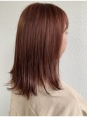 【Gree小川真由美】チェリーレッド*ミディアムボブ*切りっぱなし