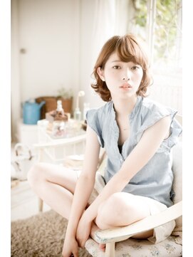 クラン(clan) エアリーミディ/ショートパーマ/黒髪/ホワイトアッシュ