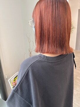 ケーオーエスピンク(K O S pink) オレンジボブとインナーネイビー