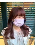 【柴田優香】ゆるふわウェーブチェリーブラウンイメチェンカラー